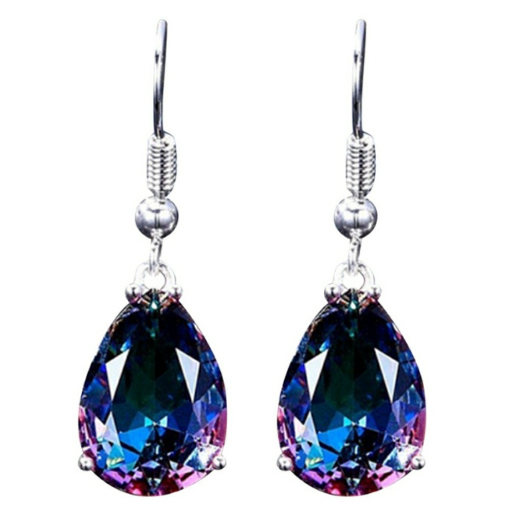 🎀Lovely Mystic Rainbow Water Drop Earings - Picture 3 of 8